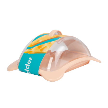 Articole pentru casă - Cutie suport branza - plastic - piersic - 16 x 12,5 x 7,1 cm