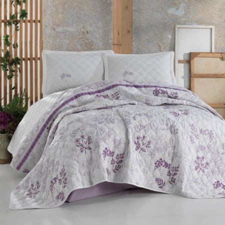 Cuvertură de pat - Cuvertură de pat clasy-matlasată 2 persoane (lavenda)