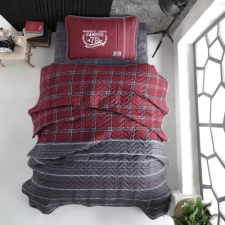 Cuvertură de pat - Cuvertură de pat clasy-matlasată o persoană (campus v1)