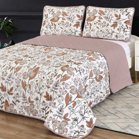 Textile pentru casă - Cuvertură pat imprimată + 2 fețe de pernă (cvi20)
