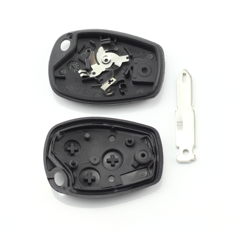 Dacia / Renault - Carcasa cheie cu 3 butoane si suport baterie din inox [1]