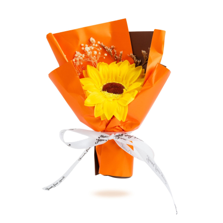 Decorațiuni, idei de cadouri - Decor cu floare artificială - floarea-soarelui - 17 x 11 x 3 cm