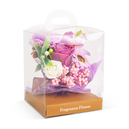 Decor cu flori artificiale - trandafir - 11 x 11 x 14 cm [3]