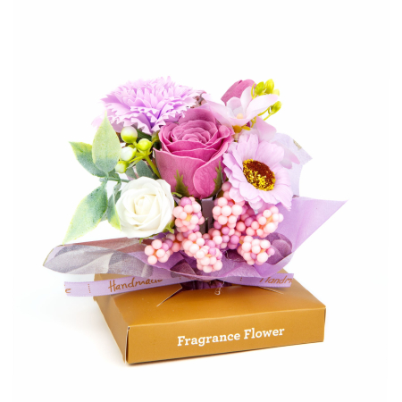 Decor cu flori artificiale - trandafir - 11 x 11 x 14 cm [2]