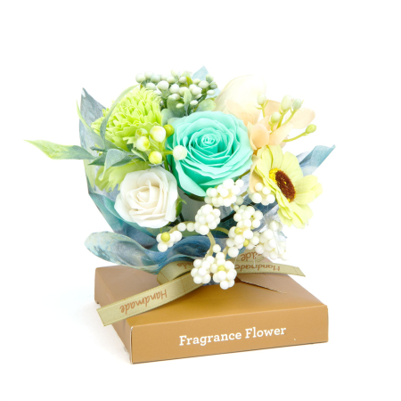Decorațiuni, idei de cadouri - Decor cu flori artificiale - trandafir - 11 x 11 x 14 cm