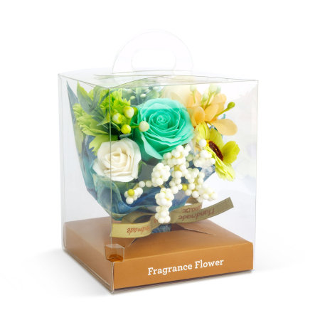Decor cu flori artificiale - trandafir - 11 x 11 x 14 cm [1]
