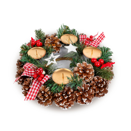 Articole pentru casă - Decor de Advent - cu suport pentru lumănări - 30 cm