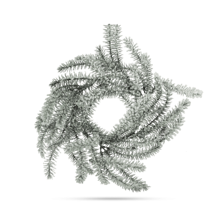 Produse de Crăciun - Decor de Crăciun - coroana - verde, înzăpezită - 27 cm