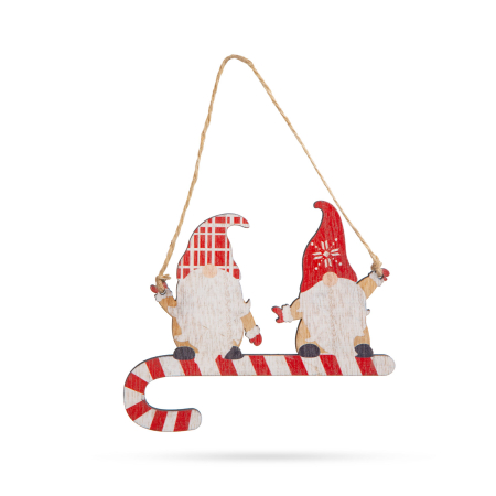 Decor de Craciun - Lemn, spiridus rosu - 15 cm [1]