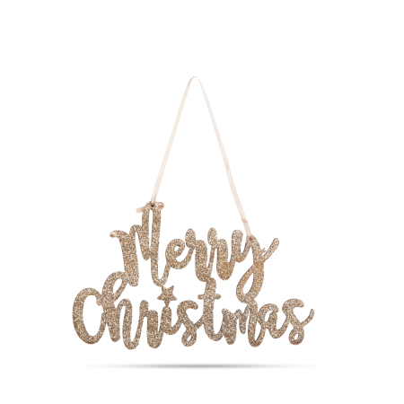 Decor de Crăciun - "Merry Christmas" - 20 x 12 cm - auriu [1]