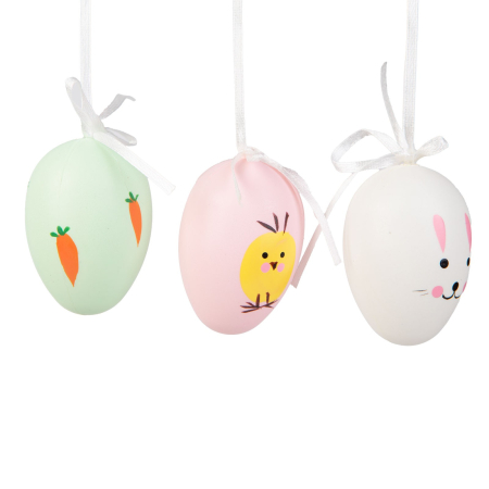 Decor de Paște - set ouă - 3 tipuri - 6 cm - 6 buc/pachet [1]