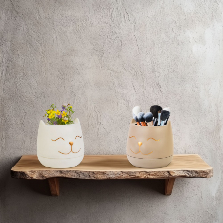 Decorațiuni, idei de cadouri - Decor ghiveci - pisică - 9 x 9 cm - 2 tipuri
