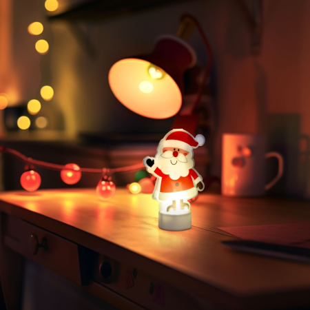 Decoratiuni si accesorii LED - Decor LED - Alb cald - Moș Crăciun - cu baterii
