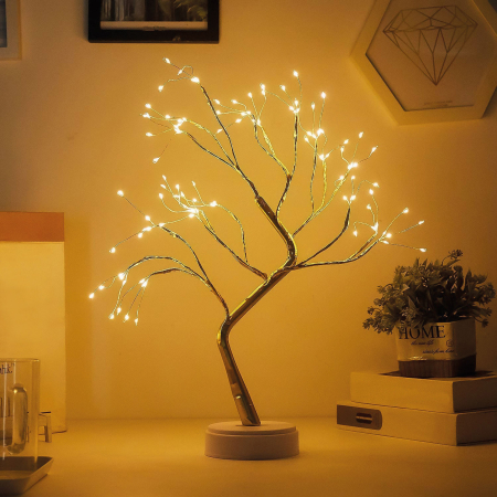 Articole pentru casă - Decor LED pentru copac de masa - alb cald - cu baterie