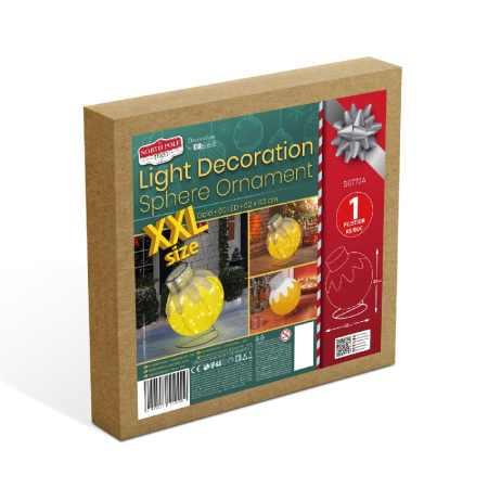 Decor Luminos Crăciun - Ornament Sferic - 60 LED - 60 x 83 cm - Auriu - 100-240 V AC [1]