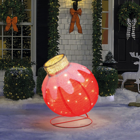 Articole pentru casă - Decor Luminos Crăciun - Ornament Sferic - 60 LED - 60 x 83 cm - Roșu - 100-240 V AC