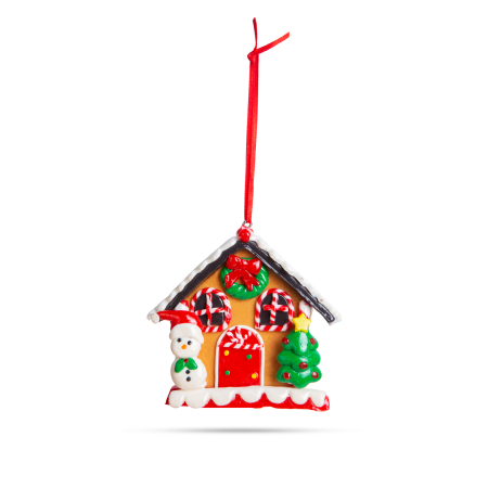 Decor magnetic de Craciun - 2 in 1 - casa de turta dulce cu om de zăpadă - 85 x 75 mm [2]