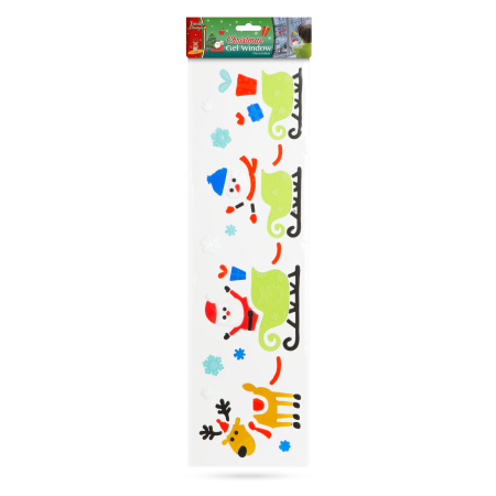 Decor pentru fereastră de Crăciun - din gel - 49,5 x 15 cm - 3 tipuri [4]