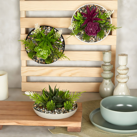 Decorațiuni, idei de cadouri - Decor plante artificiale - bol - 15 x 10 cm - 3 tipuri
