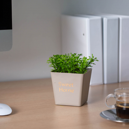 Decorațiuni, idei de cadouri - Decor plante artificiale - ghiveci cu flori - 10 x 16 cm - 3 tipuri