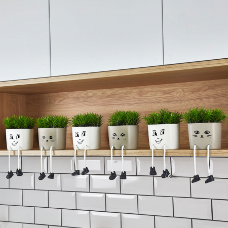 Decorațiuni, idei de cadouri - Decor plante artificiale - ghiveci de flori, cu picioare - 10 x 20 cm - 2 tipuri
