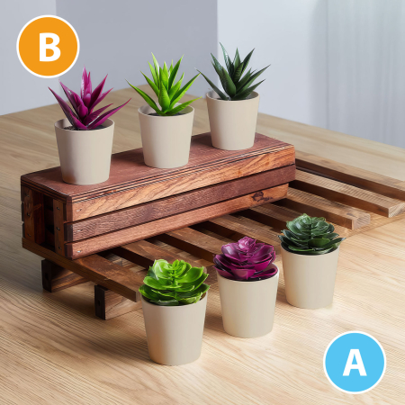 Decorațiuni, idei de cadouri - Decor plante artificiale - în ghiveci - 6 x 9 cm - 6 tipuri