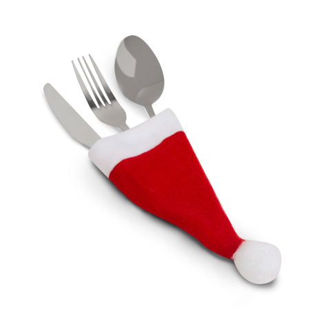 Decor tacâmuri de Crăciun - Pălărie de Moș Crăciun - 17 cm - 3 tipuri - 6 buc./pachet [2]