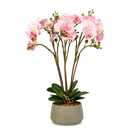 Decorațiuni, idei de cadouri - Decorațiune cu plantă artificială – Orhidee roz – 58 cm