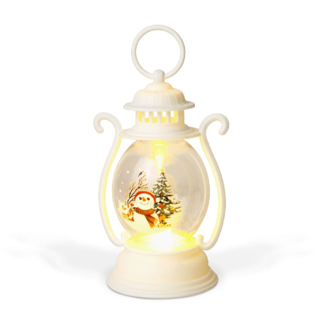 Decorațiune de Crăciun – felinar cu LED – model om de zăpadă – alb – 16,5 x 7 cm [1]