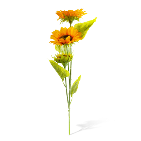 Decorațiuni de toamnă - Decorațiune de toamnă – floare de floarea-soarelui, citrin, 3 flori, 90 cm