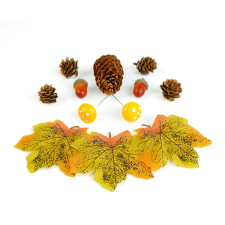Decorațiune de toamnă – set frunze, conuri de brad și dovleci – 4 modele [1]