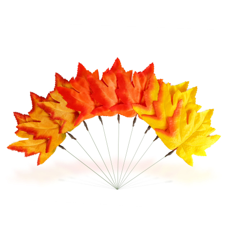 Decorațiuni de toamnă - Decorațiune de toamnă – set frunze decorative – 28 cm – 9 bucăți / set