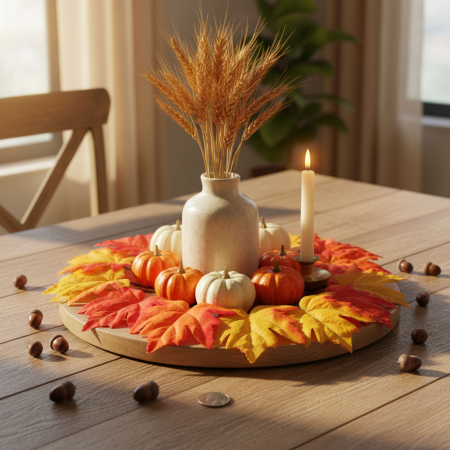 Decorațiune de toamnă – set frunze decorative – 28 cm – 9 bucăți / set [1]