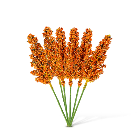 Decorațiune de toamnă – set spice de mei – 2 culori – 18,6 cm – 6 bucăți / set [2]
