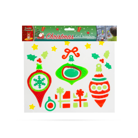 Decoraţiune gel pt. geam - Crăciun - XXL, 5 buc. / pachet [4]