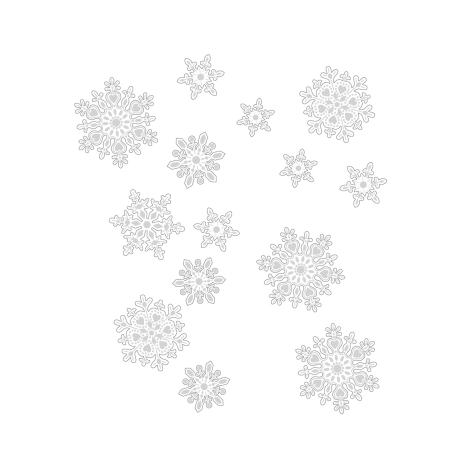 Decorațiuni de geam, cu motive de Crăciun - set cu cristale de gheață - hârtie - albe [1]