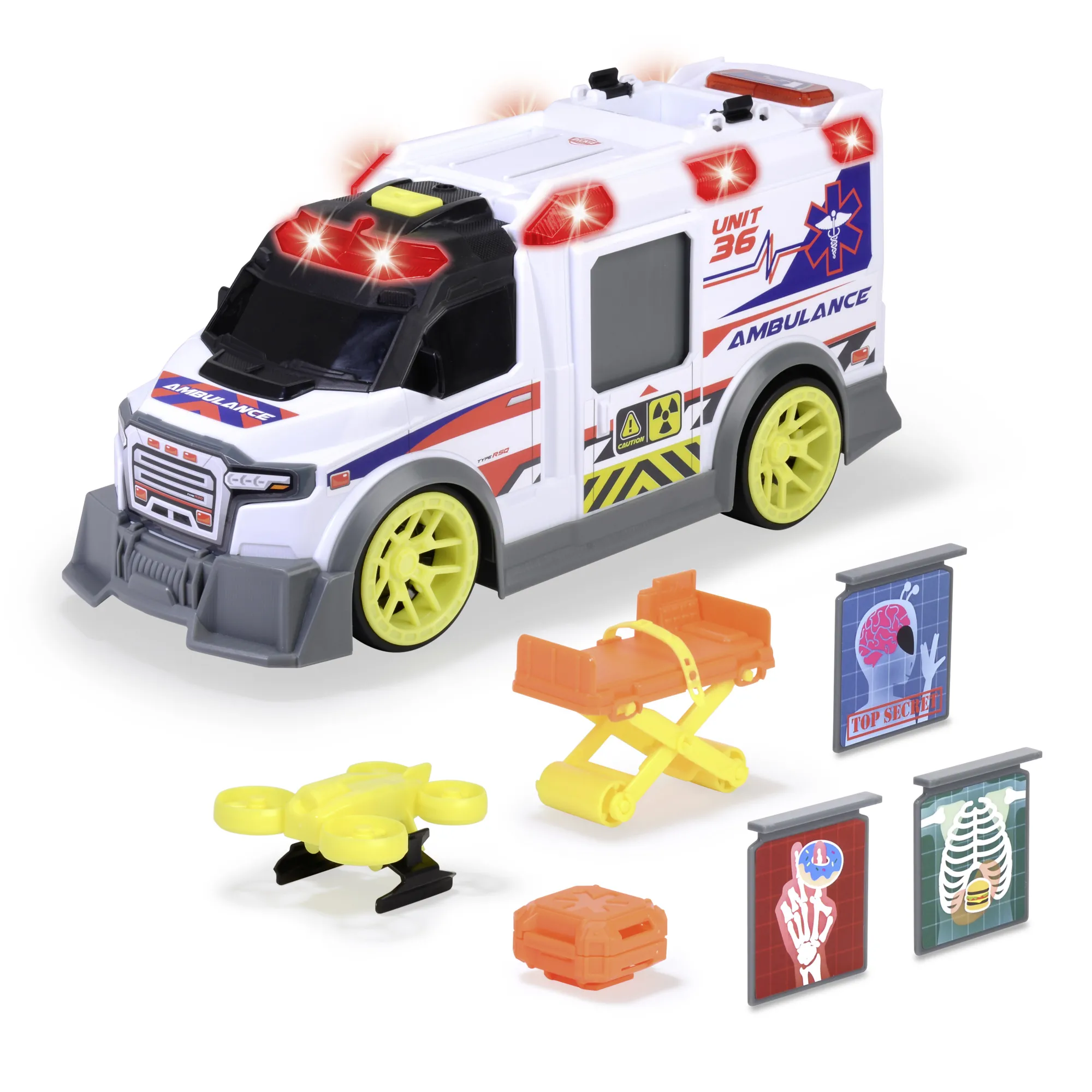 DICKIE TOYS AMBULANTA CU LUMINI SI SUNETE 35.5CM [1]