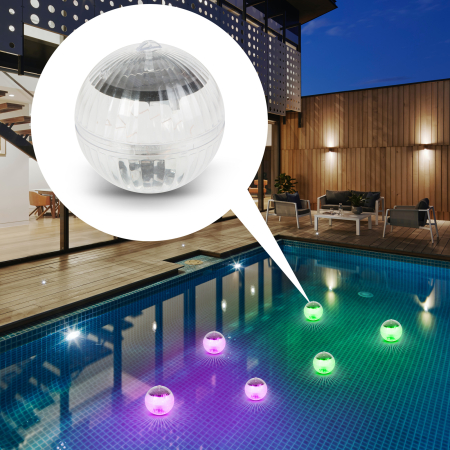 Lămpi solare - Dispozitiv iluminare solară pentru piscină - LED RGB - 10 cm