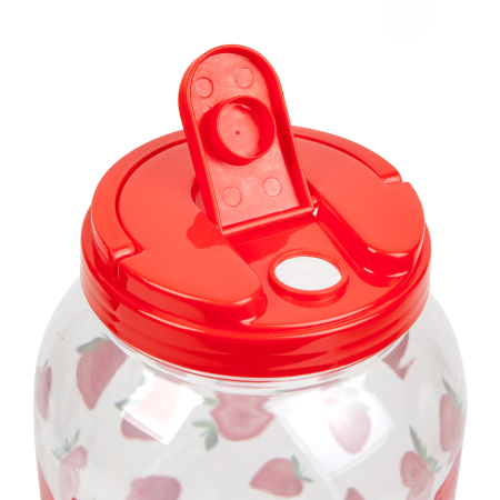 Dozator de băuturi cu robinet, set pahare plastic - 3,8 l - căpșuni [4]