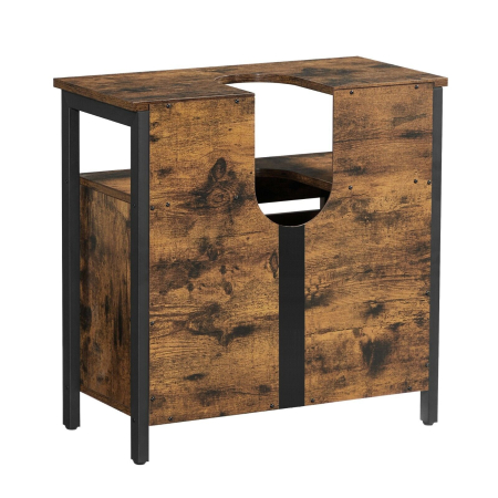 Dulap baie baza lavoar, cu 2 usi, 2 rafturi, 60x30x60 cm, maro rustic [9]