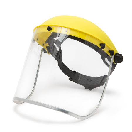 Protecția muncii - Ecran de protectie faciala integrala din plexi si banderola de cap.
