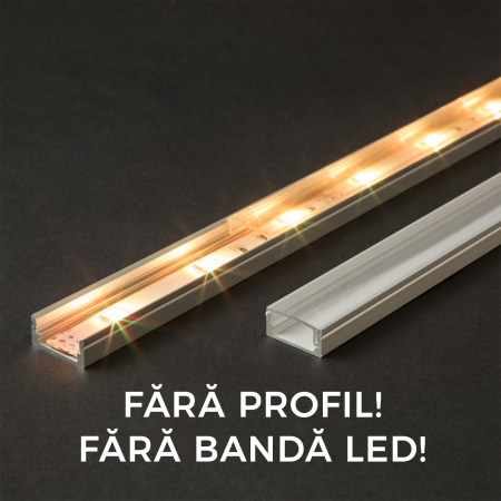 Accesorii LED - Ecran transparent pt. profil aluminiu LED - 2000 mm