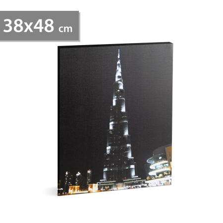 Tablouri decorative cu LED - FAMILY POUND - Tablou cu LED - "Burj Kalifa", 2 x AA, 38 x 48 cm