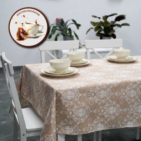 Față de masă - Față de masă antimurdărire 100% bumbac valure
