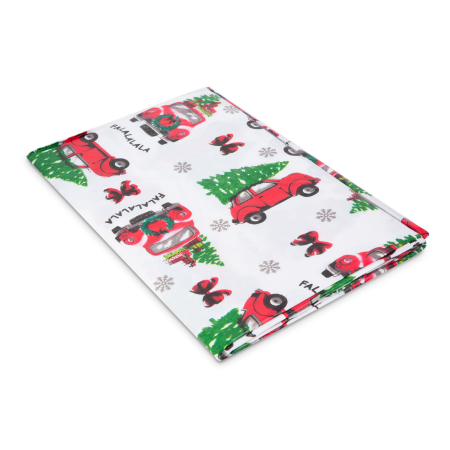 Față de masă de Crăciun - model mașină cu brad - flanel - 132 x 178 cm [1]