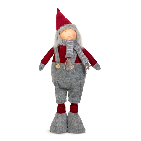 Articole pentru casă - Figura de spiriduș textil de Crăciun - picioare telescopice - 40 - 60 cm