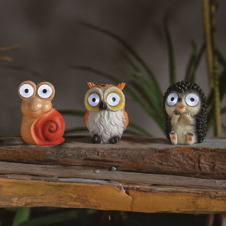Figurine de animale solare - 3 tipuri - 2 LED albe - 8,5 cm [1]