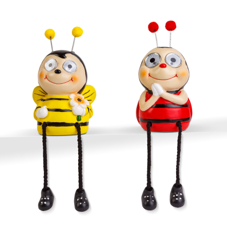 Figurine de animale solare cu picioare - 2 tipuri de albine - 2 LED alb - 10 x 8,5 x 26 cm [2]