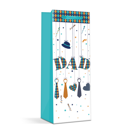 Geanta cadou sticle - hartie - 360 x 127 x 83 mm - 2 tipuri / pachet [1]