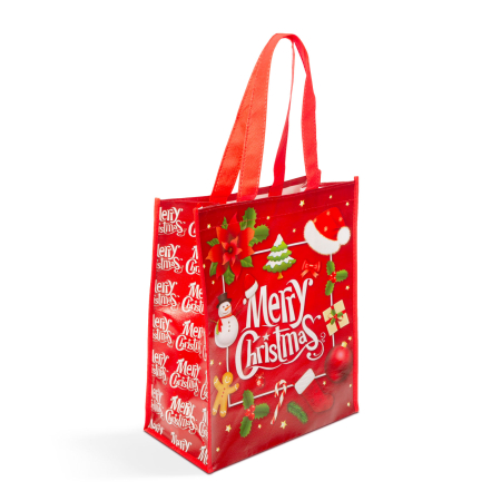 Produse de Crăciun - Geanta de cumparaturi de Craciun - "Merry Christmas" - 27 x 33 x 12 cm